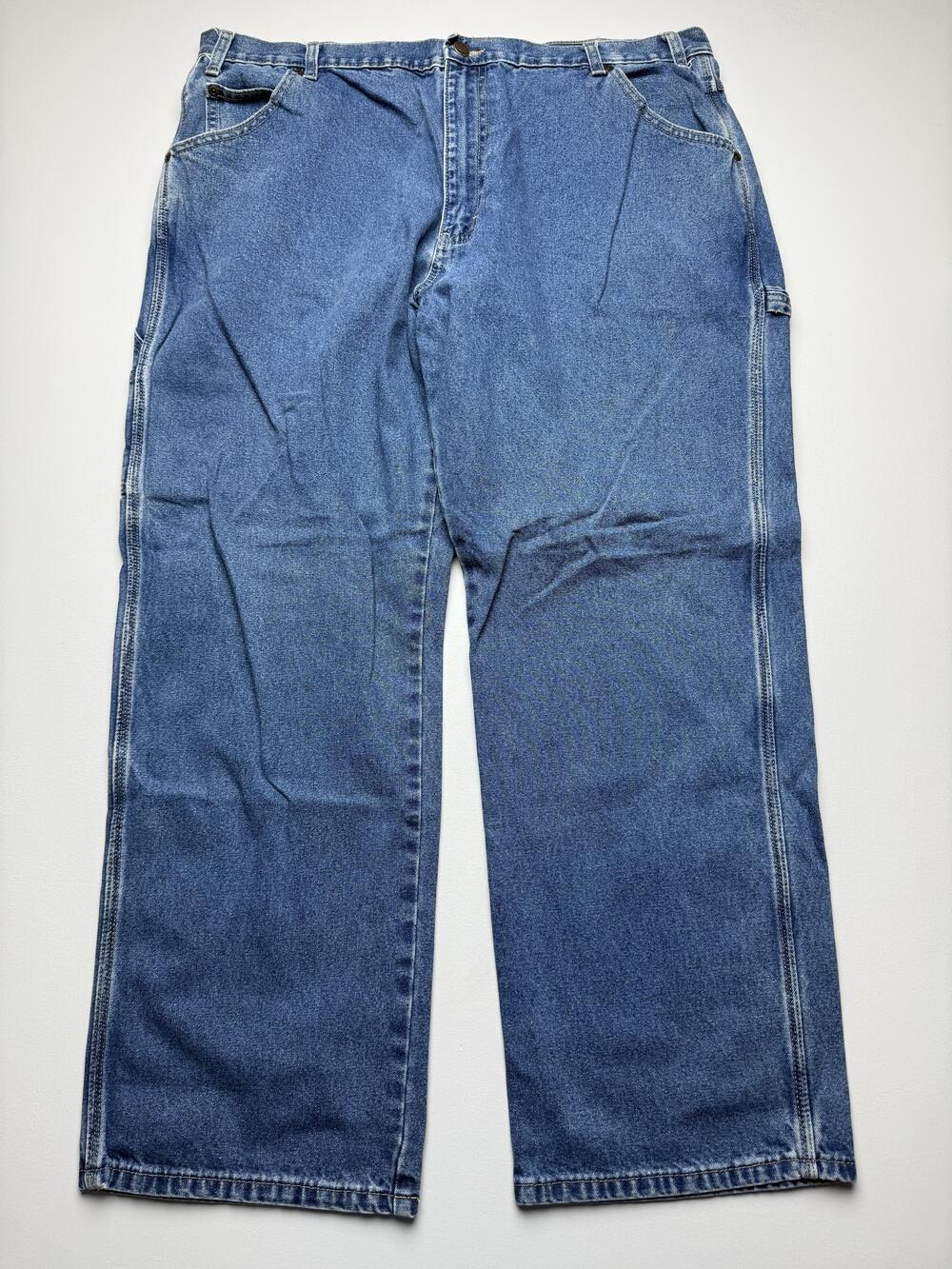 Dickies Jeans Mens 40x30 Blue Med Wash Denim Relaxed Straight Carpenter Work